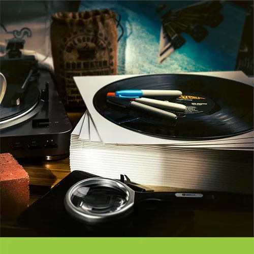 Miniatura 6 de TunePhonik Chaquetas de disco de vinilo LP de 12 pulgadas, revestimiento blanco sin agujero central, paquete de 25 unidades, fabricadas en Estados
