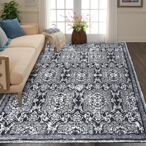 Miniatura 103 de Vaukki - Alfombra de pasillo, suave y peluda, alfombra antideslizante lavable, para lavandería, cocina, granja, baño, entrada y dormitorio