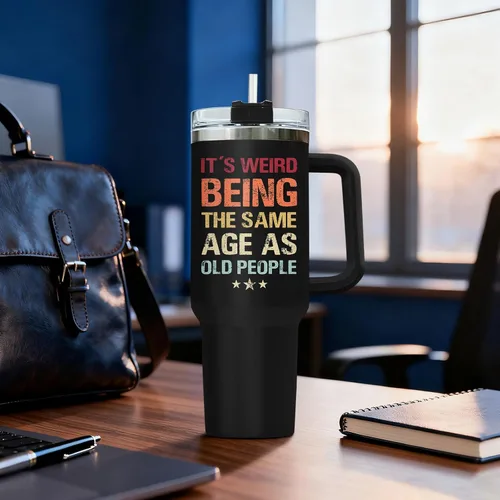 Miniatura 6 de 34HD Regalos de cumpleaños para el Día del Padre, de parte de su hija o hijo, taza de viaje aislada para 50 cumpleaños, clásico de 40 onzas con asa