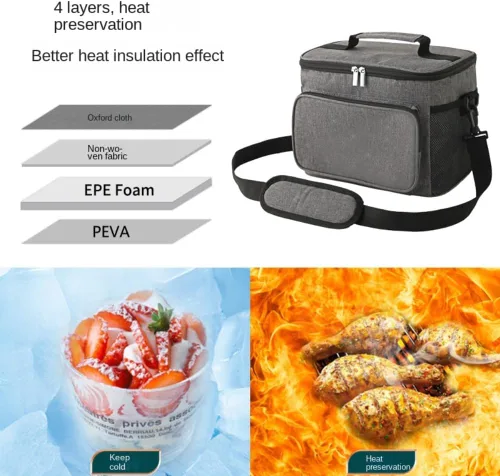 Miniatura 3 de Lonchera plegable, grande para 12 latas (10 litros), aislada, a prueba de fugas, enfriador de lados suaves para playa, picnic, senderismo, camping