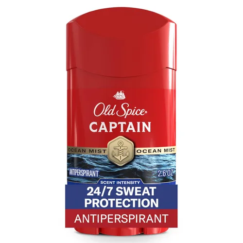 Old Spice Red Collection Invisible Solid Antitranspirante y desodorante para hombres, Capitán, 2.6 oz