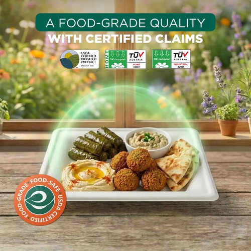 Miniatura 3 de ECO SOUL Platos de papel compostables de 10 pulgadas, paquete de 100 – Platos de papel desechables resistentes, bagazo de caña de azúcar