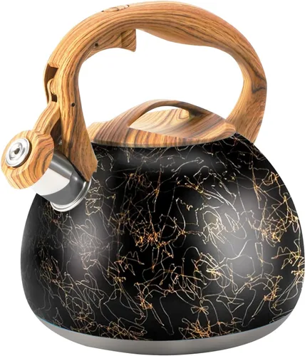 Miniatura 19 de Hervidor de Té Foedo para Estufa, Teteras Silbantes de 2.6 Cuartos para Estufa, Mango Plegable Resistente al Calor, Tetera Bonita (Beige)