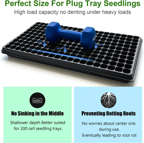 Miniatura 6 de RooTrimmer Shallow 1020 - Bandejas planas especializadas para sostener y transportar 200 bandejas de plántulas de enchufe celular