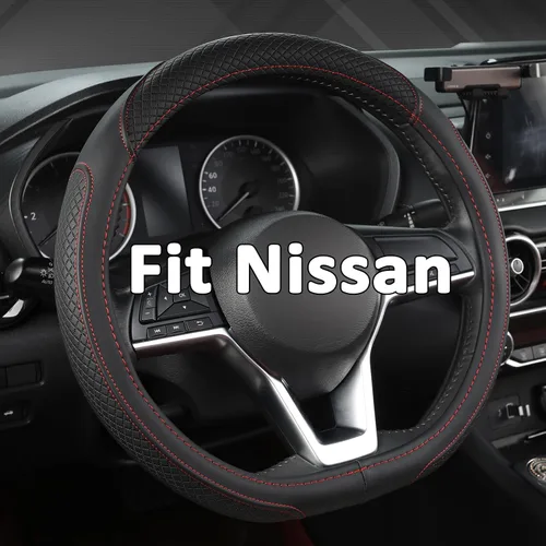 Miniatura 8 de West Llama - Funda personalizada para volante de automóvil para Nissan (Negro-Tamaño estándar)