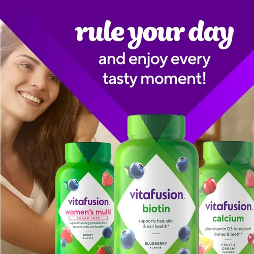 Miniatura 7 de vitafusion Vitaminas gomosas de biotina extra fuertes, sabor a bayas, 5,000 mcg de vitaminas de biotina, marca de vitaminas gomosas número 1