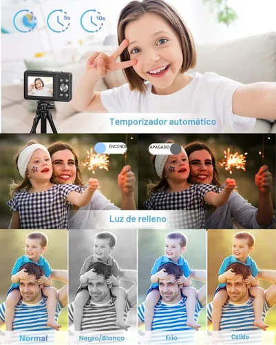 Miniatura 7 de Cámara digital, FHD 1080P - Cámara de apuntar y disparar con zoom de 16X, tarjeta de 32 GB, pequeña cámara de video compacta regalo para niños
