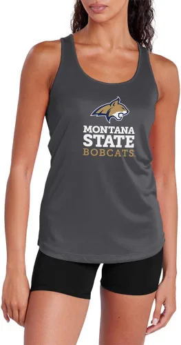 Miniatura 21 de Camiseta deportiva sin mangas oficial de la NCAA Collegiate para mujer, con espalda cruzada, logotipo primario, colección carbón