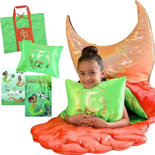Miniatura 7 de Mermaid Tail Blanket for Kids - 5-Piece Glow in The Dark Girls Slumber Set - Wearable Mermaid Tail Sleeping Bag - Ideal for Sleepovers