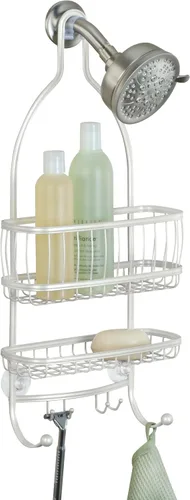 Miniatura 6 de iDesign - Organizador de ducha colgante extra ancho de metal, colección York, 10 x 4 x 22 pulgadas, plateado Plata