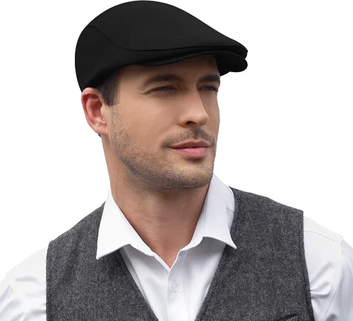 KUJUHA Gorra Newsboy para Hombre de Algodón Plana Ivy Gatsby Sombrero Newsboy Sombrero de Conducción Sombrero Cabbie Irlandés Gorras de Caza