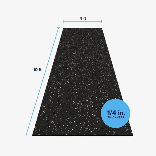 Miniatura 5 de Rollo de piso de goma resistente de 1/4" de espesor de Floor Inc Tapetes de piso de goma reciclada flexibles para gimnasio en casa Tapete