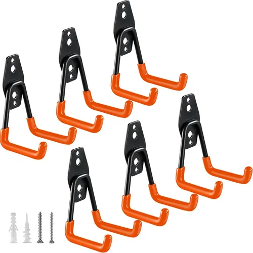 Miniatura 9 de HUPBIPY Ganchos de Garaje de Servicio Pesado Paquete de 6, Colgador Pequeño en Forma de U de 2.8 Pulgadas, Sistema de Almacenamiento Montado
