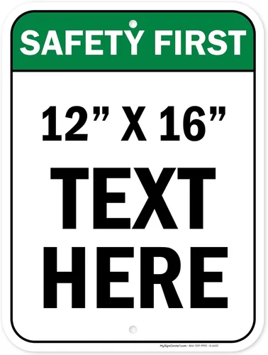 Miniatura 103 de Primer letrero de seguridad personalizado, letrero ANSI, compatible con Osha, 12 x 18 pulgadas, HDPE de 55 mil de grosor