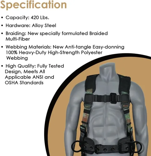 Miniatura 7 de AFP Demon Fall Protection Comfortable Safety Harness (OSHA/ANSI PPE)