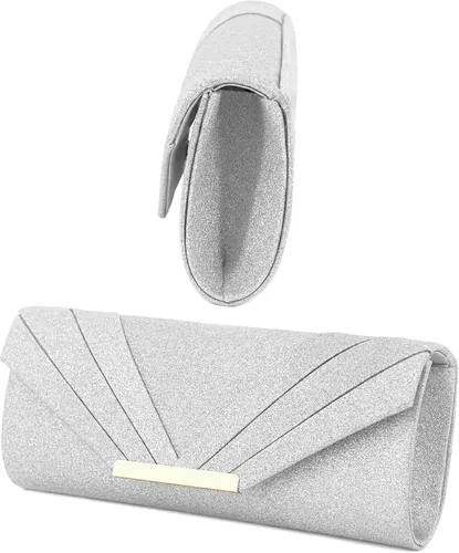 Miniatura 16 de Naimo Bolso de mano brillante para mujer, bolso de noche para fiesta, cóctel, boda, elegancia, sobre