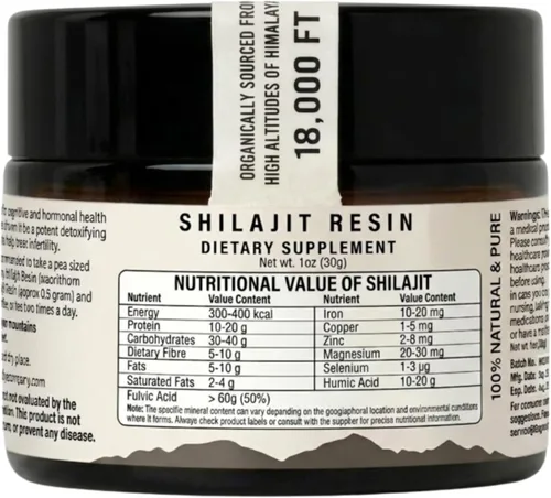 Miniatura 11 de The Goodbye Company Resina pura Shilajit – Orgánica con más de 85 oligoelementos y ácido fúlvico puro; para hombres y mujeres, impulso de energía