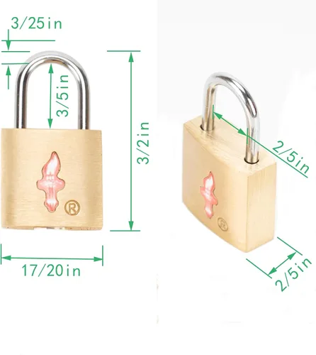 Miniatura 2 de Cerradura de equipaje TSA de latón macizo+candado de llave de equipaje, aprobado por la TSA+candado aceptado por la TSA para equipaje, maleta