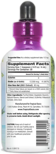 Miniatura 2 de Gotas Líquidas de Biotina de Fuerza Máxima con 12,500 MCG – Las Mejores Vitaminas para el Crecimiento Rápido del Cabello, Reducción de la Pérdida