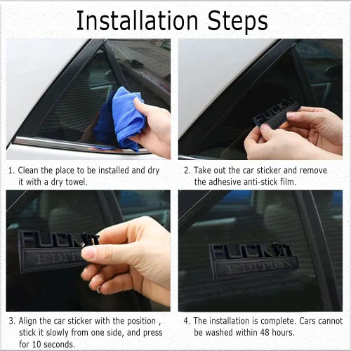 Miniatura 5 de Emblemas exteriores para coche, emblema 3D adhesivo de calcomanía, emblema Fuck-IT edición 3D, calcomanía para guardabarros de coche y camión, Negro