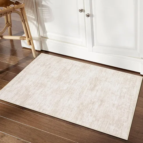 Miniatura 9 de RUGSREAL - Tapete pequeño de 2x3 con base de goma, resistente a las manchas, moderno, color liso, contemporáneo lavable, para la entrada, sala