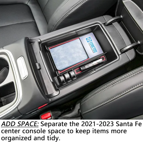 Miniatura 6 de EDBETOS Bandeja Organizadora de Consola Central Compatible con Hyundai Santa Fe TM 2021 2022 2023 Accesorios y Santa Fe SEL 2022 2023 Caja de Rojo