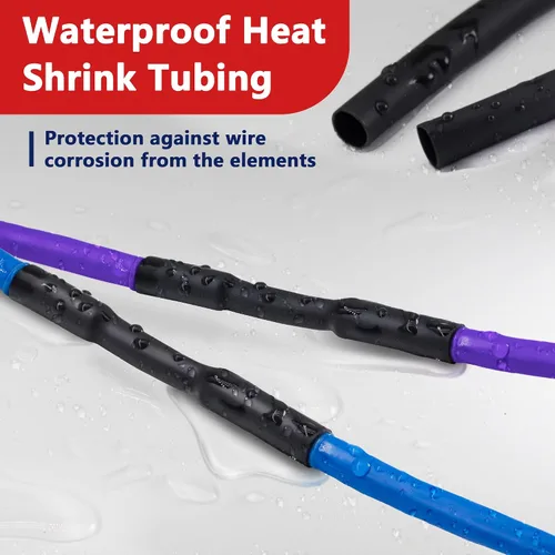 Miniatura 4 de Tubo termorretráctil de 1/2 pulgada, tubo termorretráctil 3:1 de 16.4 pies, forro adhesivo de doble pared, tubo retráctil marino impermeable
