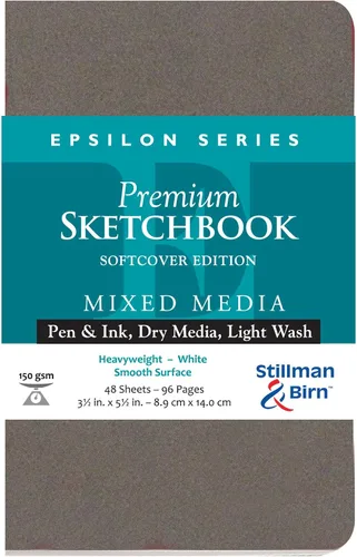 Miniatura 3 de Stillman & Birn Epsilon Series - Cuaderno de bocetos de tapa blanda, 5.5 x 8.5 pulgadas, 150 GSM (pesado), papel blanco, superficie lisa