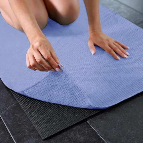 Miniatura 5 de Toalla de yoga caliente – Toalla de microfibra antideslizante para esterilla de yoga con punto de agarre absorbente de sudor, toalla para yoga Azul