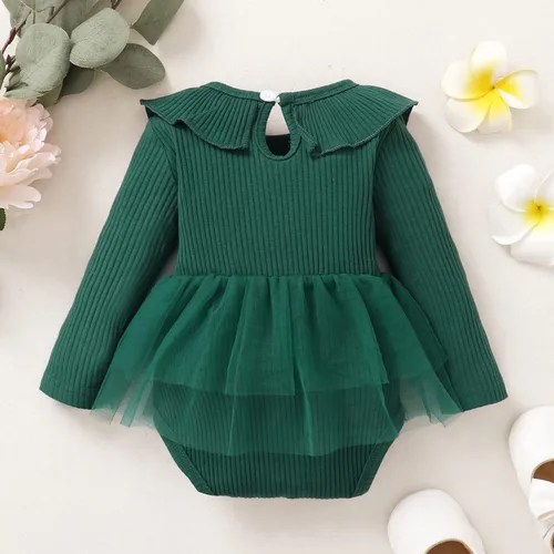 Miniatura 12 de OPAWO Vestido de bebé recién nacido, vestido de verano sin mangas, enterizo con cuello halter, vestido de tul de una pieza, 0-18 meses