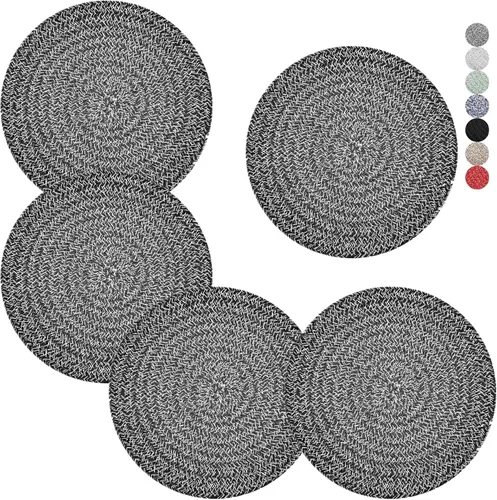 Miniatura 13 de Salvamanteles para platos calientes, ollas y sartenes, almohadillas calientes de 8 pulgadas, 5 piezas, soportes para ollas para cocina, tapete Marrón