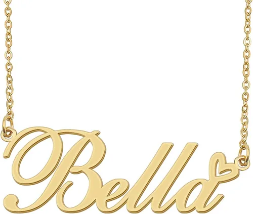 Aoloshow Collar personalizado con nombre de corazón dorado personalizado con cualquier nombre, joyería de acero inoxidable para graduación de mujer