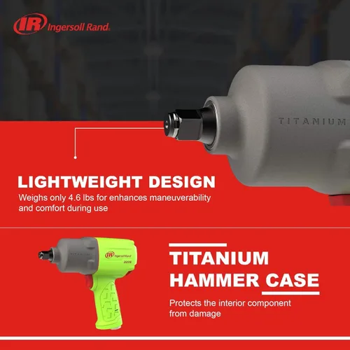 Miniatura 3 de Llave de impacto neumática de 1/2 pulgada Ingersoll Rand 2235TiMAX-G, diseño ligero de 4.6 libras, potente salida de par de torsión de hasta 1350
