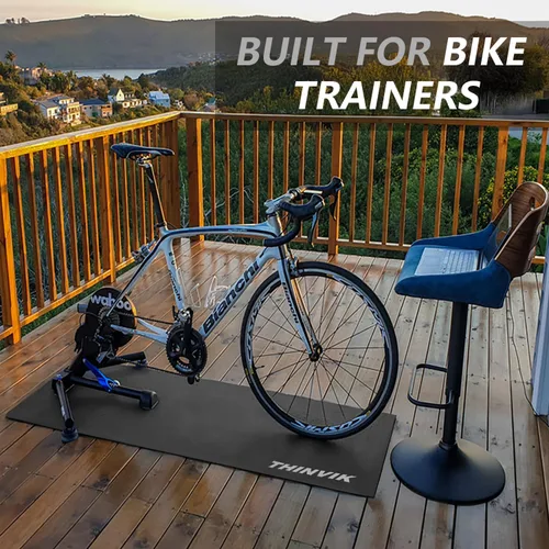 Miniatura 8 de Thinvik Alfombrilla de bicicleta para bicicleta Peloton Spinning y Wahoo Kickr 30 x 60 pulgadas/30 x 72 pulgadas, alfombrilla de entrenamiento