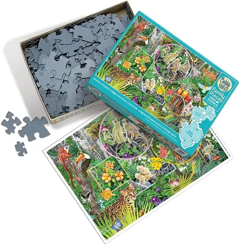 Miniatura 2 de Cobble Hill Family Piece's 350 Puzzle – Rainforest Magic – Póster de muestra incluido
