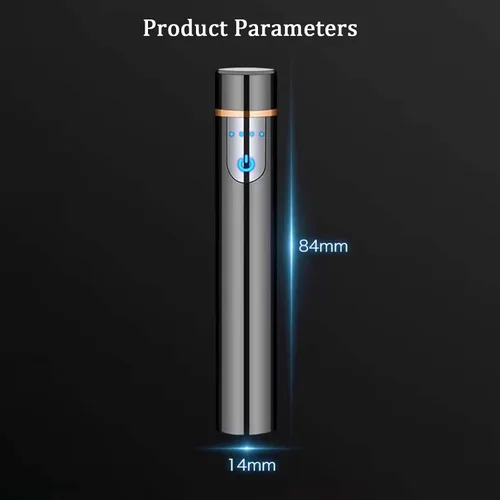 Miniatura 2 de Encendedor inteligente de huellas dactilares, recargable por USB, resistente al viento, sin llama, mini encendedor eléctrico cilíndrico