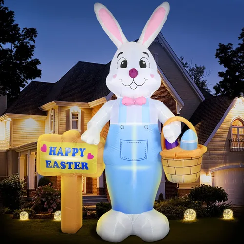 Miniatura 16 de Decoraciones inflables de Pascua para exteriores de 6 pies, con luces LED integradas, decoración de patio, para fiestas de Pascua, al aire libre