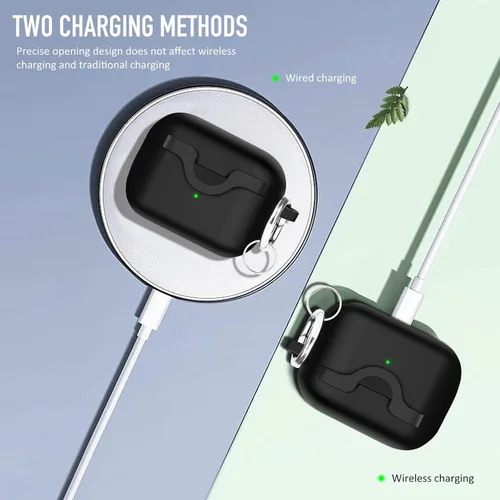 Miniatura 4 de Funda de silicona compatible con Apple Airpods Pro 2 y Pro, divertida funda antipérdida [compatible con carga inalámbrica] (verde menta)