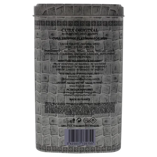 Miniatura 6 de Cuba Original by Parfums Des Champs Prestige Platinum de Cuba, 3 oz Eau De Toilette Spray para hombre (CUBPRPM0009002)