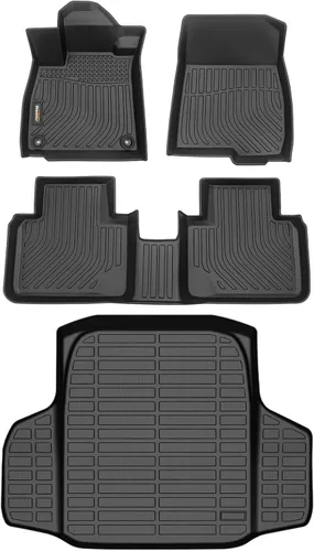 Miniatura 51 de Alfombrillas para todo tipo de clima y forro de carga para Volkswagen Atlas 2018-2025 (asiento de cubo de 6 pasajeros), juego completo de 3 filas