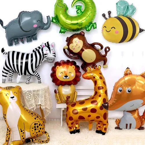 Miniatura 5 de Globos de abeja, 6 piezas de globos de aluminio con forma de helio para fiesta de animales de dibujos animados para selva safari temática telón