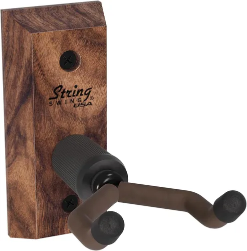 Colgador de Ukulele de Montaje en Pared de Madera Fabricado en los Estados Unidos o Colgador de Mandolina - Nogal Negro - String Swing CC01UK-BW