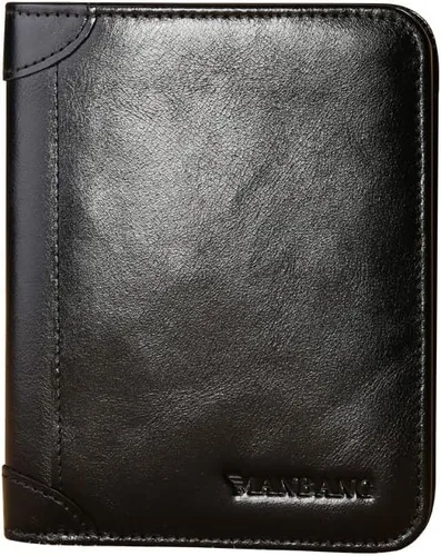 Miniatura 2 de Cartera de auténtica piel vacuna italiana con capacidad extra, doble pliegue, para hombre.