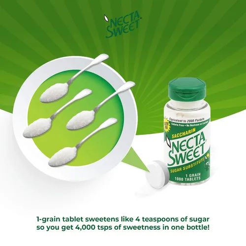 Miniatura 5 de Necta Sweet Tabletas de sacarina, 1 grano, botella de 1000 tabletas