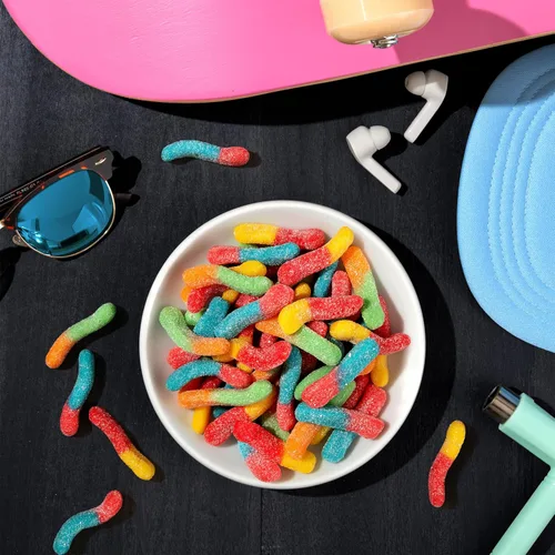 Miniatura 7 de Trolli - Gusanos de goma Sour Brite Crawlers, bolsa de caramelos a granel de 5 libras