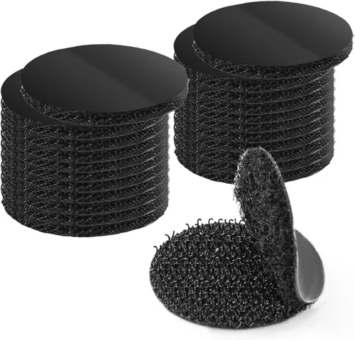 Miniatura 5 de Art3d 40 juegos de puntos adhesivos de gancho y bucle, 1 pulgada x 1 pulgada. Círculo adhesivo de doble cara, resistente (redondo)