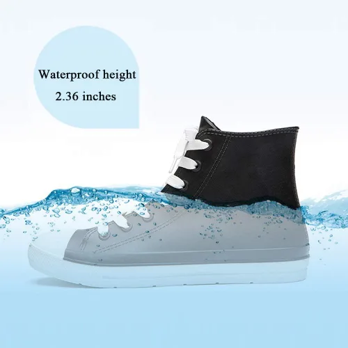 Miniatura 7 de DKSUKO Botas de lluvia para mujer, impermeables, con cordones, antideslizantes, para jardín