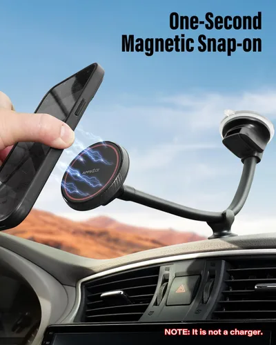 Miniatura 5 de APPS2Car Soporte magnético para teléfono MagSafe para papá, soporte magnético para automóvil con ventosa de brazo largo de 14 pulgadas, soporte