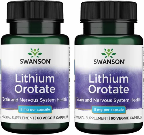 Miniatura 9 de Swanson Orotato de litio antioxidante estado de ánimo bienestar emocional comportamiento suplemento de apoyo de memoria 5 mg 60 cápsulas vegetales