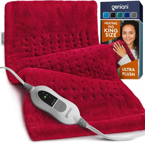 Miniatura 19 de Geniani - Almohadilla térmica eléctrica para alivio del dolor de espalda y calambres, apagado automático, almohadilla térmica suave para terapia
